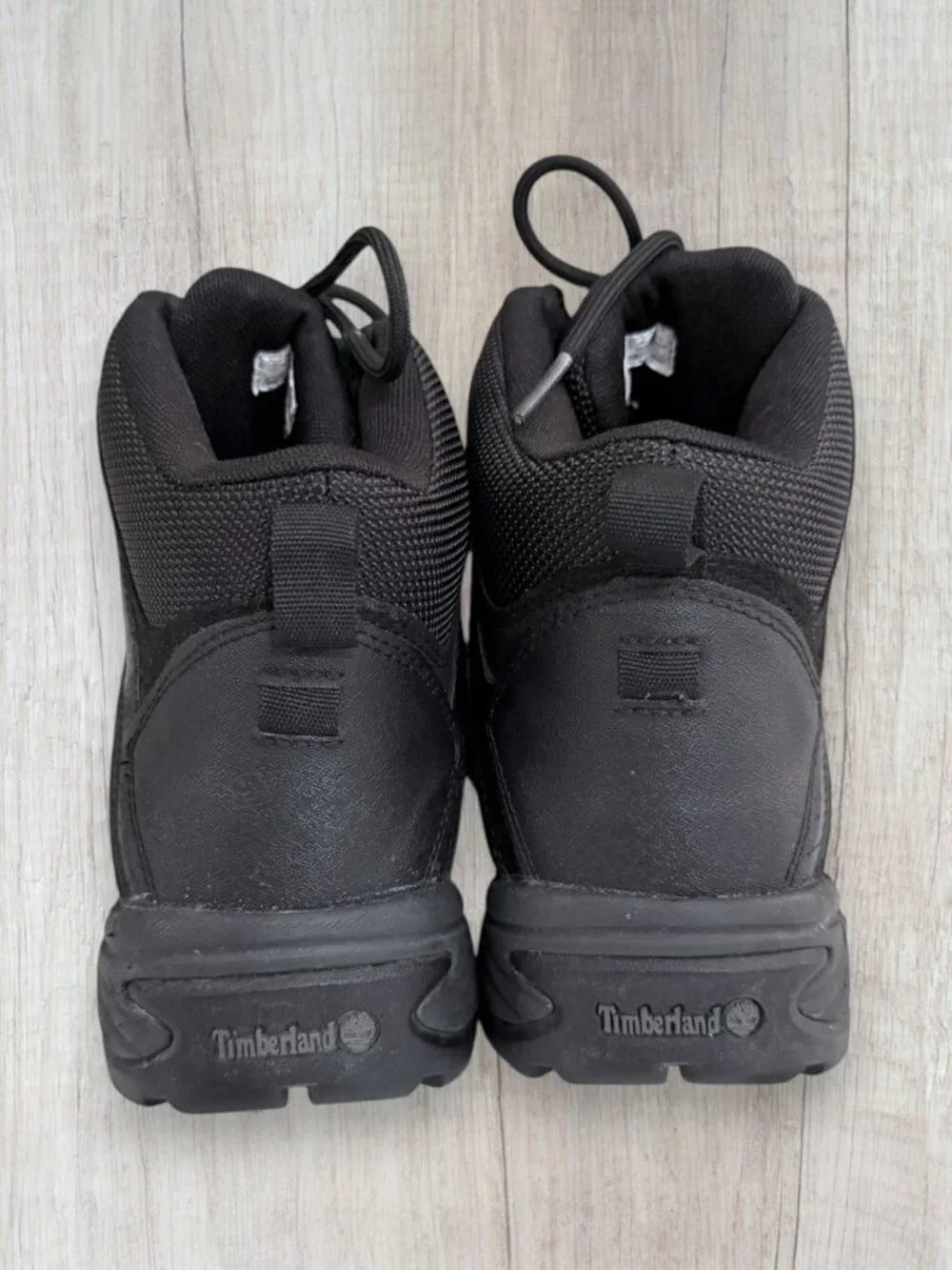 Timberland A1791 Waterproof Mid Hiking Boots Black Leather Men's Size 10.5